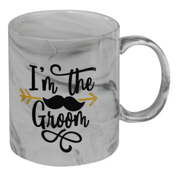 I'm the groom mustache, Mug ceramic marble style, 330ml