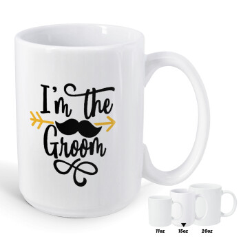 I'm the groom mustache, Κούπα Mega, κεραμική, 450ml