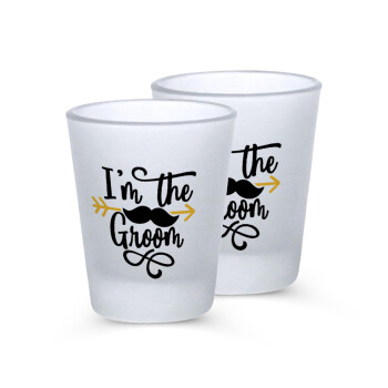 I'm the groom mustache, Σφηνοπότηρα γυάλινα 45ml του πάγου (2 τεμάχια)