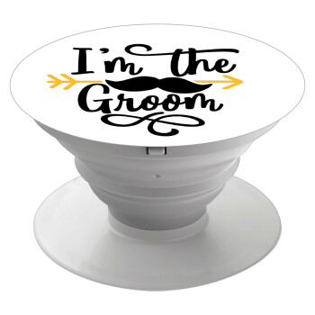 I'm the groom mustache, Phone Holders Stand  White Hand-held Mobile Phone Holder