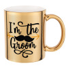 Mug ceramic, gold mirror, 330ml