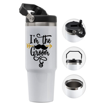 I'm the groom mustache, 30oz stainless Steel Tumbler with Handle