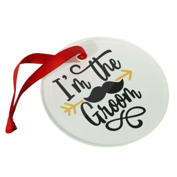 I'm the groom mustache, Christmas ornament glass 9cm