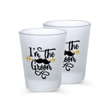 I'm the groom mustache, Σφηνοπότηρα γυάλινα 45ml του πάγου (2 τεμάχια)