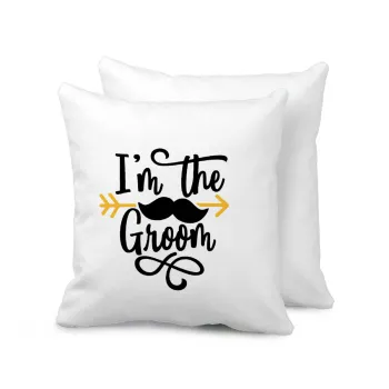 I'm the groom mustache, Sofa cushion 40x40cm includes filling