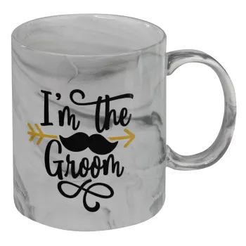 I'm the groom mustache, Mug ceramic marble style, 330ml