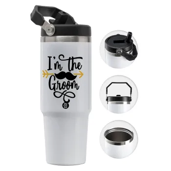I'm the groom mustache, Θερμός Ανοξείδωτο 30oz με χερούλι