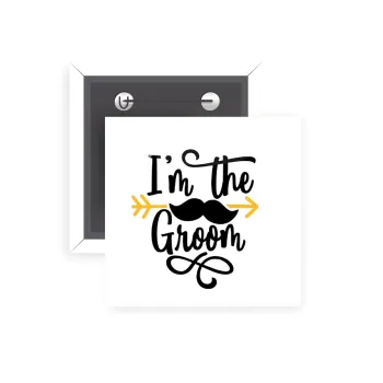 I'm the groom mustache, Κονκάρδα παραμάνα τετράγωνη 5x5cm