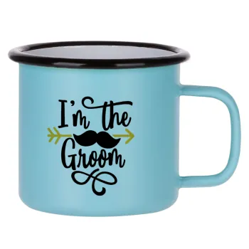 I'm the groom mustache, Κούπα Μεταλλική εμαγιέ ΜΑΤ σιέλ 360ml