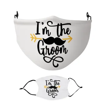 I'm the groom mustache, Μάσκα υφασμάτινη Ενηλίκων πολλαπλών στρώσεων με υποδοχή φίλτρου