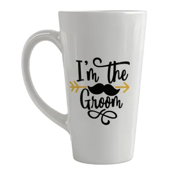 I'm the groom mustache, Κούπα κωνική Latte Μεγάλη, κεραμική, 450ml