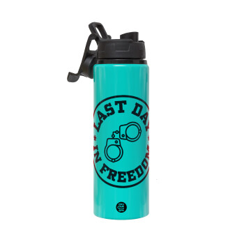Last day freedom, Metallic water bottle with safety lid, 850ml aluminum