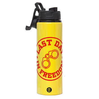 Last day freedom, Metallic water bottle with safety lid, 850ml aluminum