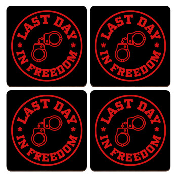 Last day freedom, ΣΕΤ x4 Σουβέρ ξύλινα τετράγωνα plywood (9cm)