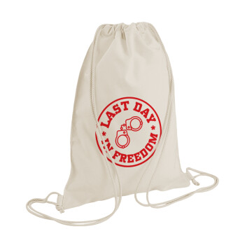 Last day freedom, Τσάντα πλάτης πουγκί GYMBAG natural (28x40cm)