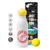 Tennis ball Metal mug thermos White, double wall, 550ml