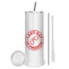 Tumbler stainless steel 600ml, with metal straw & cleaning brush