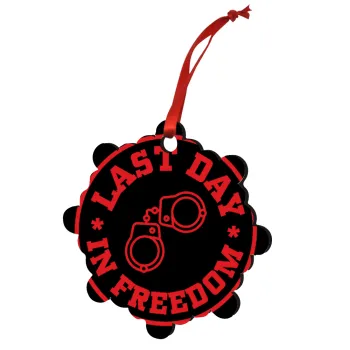 Last day freedom, Στολίδι Χριστουγεννιάτικο στολίδι snowflake ξύλινο 7.5cm