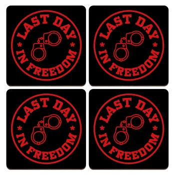 Last day freedom, ΣΕΤ x4 Σουβέρ ξύλινα τετράγωνα plywood (9cm)
