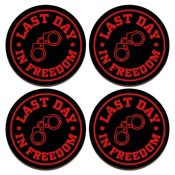 Last day freedom, ΣΕΤ x4 Σουβέρ ξύλινα στρογγυλά plywood (9cm)