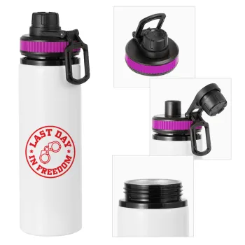 Last day freedom, Metallic water bottle with safety lid, 850ml aluminum