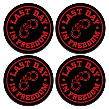 Last day freedom, ΣΕΤ 4 Σουβέρ ξύλινα στρογγυλά (9cm)