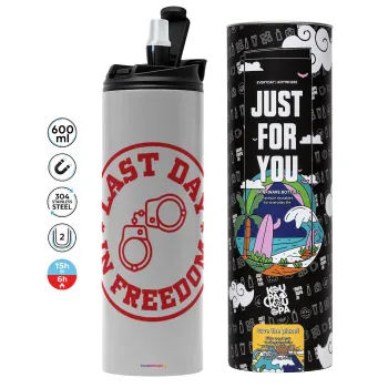 Last day freedom, Tumbler stainless steel GREY 600ml