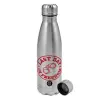 Metallic water bottle, stainless steel, 750ml