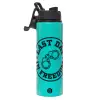 Metallic water bottle with safety lid, 850ml aluminum