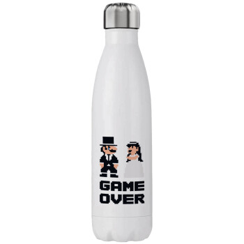 8bit Game Over Couple Wedding, Stainless steel, double-walled, 750ml