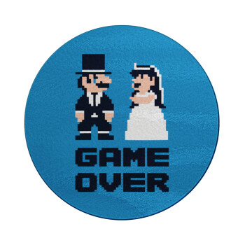 8bit Game Over Couple Wedding, Επιφάνεια κοπής γυάλινη στρογγυλή (30cm)