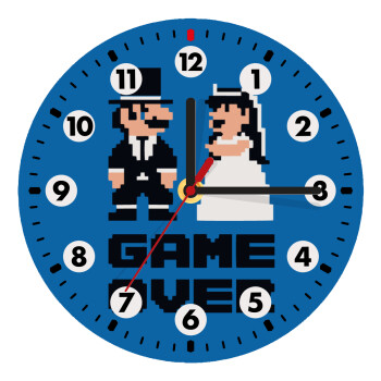 8bit Game Over Couple Wedding, Ρολόι τοίχου ξύλινο (20cm)