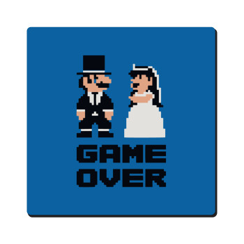 8bit Game Over Couple Wedding, Τετράγωνο μαγνητάκι ξύλινο 6x6cm