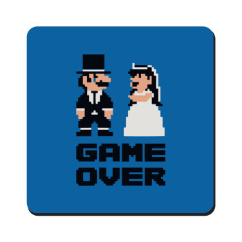 8bit Game Over Couple Wedding, Τετράγωνο μαγνητάκι ξύλινο 9x9cm
