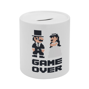 8bit Game Over Couple Wedding, Κουμπαράς πορσελάνης με τάπα