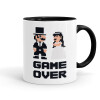 8bit Game Over Couple Wedding, Mug colored black, ceramic, 330ml