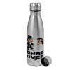 Metallic water bottle, stainless steel, 750ml