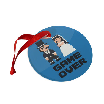 8bit Game Over Couple Wedding, Christmas ornament glass 9cm