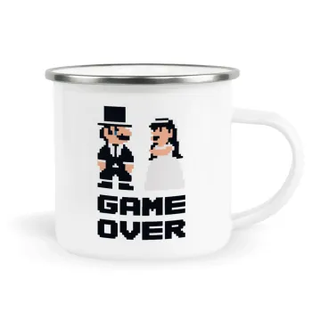 8bit Game Over Couple Wedding, Κούπα Μεταλλική εμαγιέ λευκη 360ml