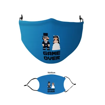8bit Game Over Couple Wedding, Μάσκα υφασμάτινη παιδική πολλαπλών στρώσεων με υποδοχή φίλτρου