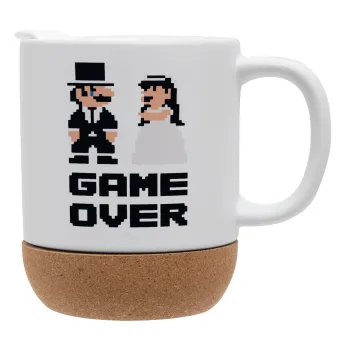 8bit Game Over Couple Wedding, Κούπα, κεραμική με βάση φελού και καπάκι (ΜΑΤ), 330ml