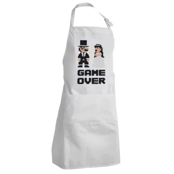 8bit Game Over Couple Wedding, Ποδιά Σεφ Ολόσωμη Ενήλικων (με ρυθμιστικά και 2 τσέπες)