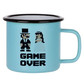8bit Game Over Couple Wedding, Κούπα Μεταλλική εμαγιέ ΜΑΤ σιέλ 360ml