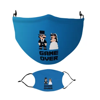 8bit Game Over Couple Wedding, Μάσκα υφασμάτινη Ενηλίκων πολλαπλών στρώσεων με υποδοχή φίλτρου
