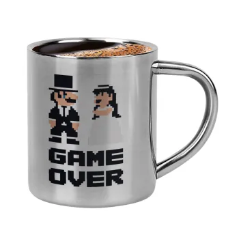 8bit Game Over Couple Wedding, Κουπάκι μεταλλικό διπλού τοιχώματος για espresso (220ml)