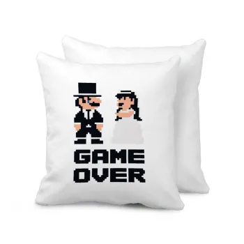 8bit Game Over Couple Wedding, Μαξιλάρι καναπέ 40x40cm περιέχεται το  γέμισμα
