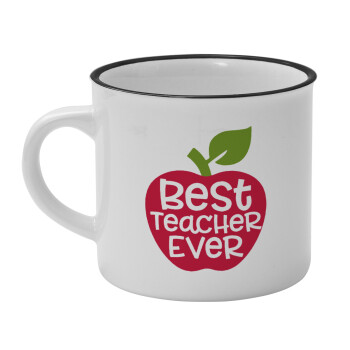 best teacher ever, apple!, Κούπα κεραμική vintage Λευκή/Μαύρη 230ml