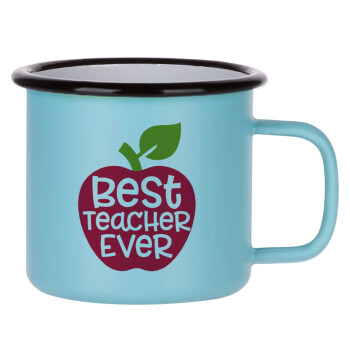 best teacher ever, apple!, Κούπα Μεταλλική εμαγιέ ΜΑΤ σιέλ 360ml