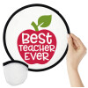 best teacher ever, apple!, Βεντάλια υφασμάτινη αναδιπλούμενη με θήκη (20cm)