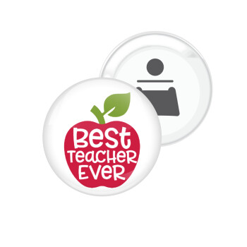 best teacher ever, apple!, Μαγνητάκι και ανοιχτήρι μπύρας στρογγυλό διάστασης 5,9cm